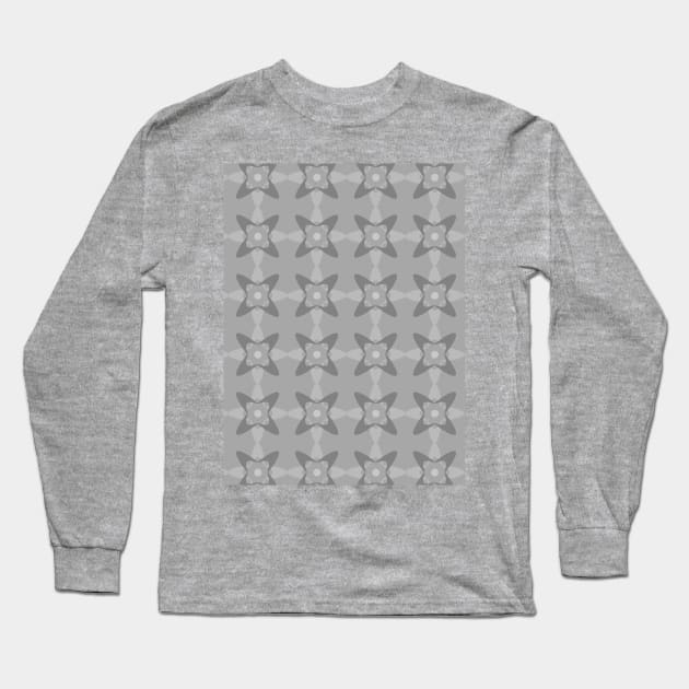 grey seamless pattern Long Sleeve T-Shirt by Spinkly